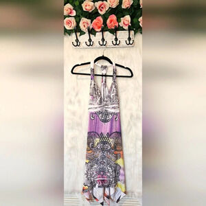 Cristinalove Boho Jeweled T-Back Midi Dress NWOT